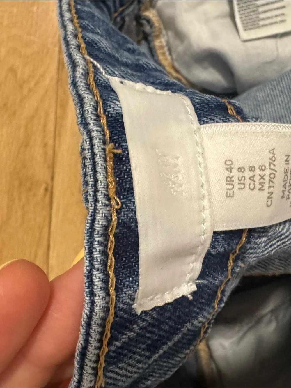 H&M Blue Distressed High-Rise Denim Shorts